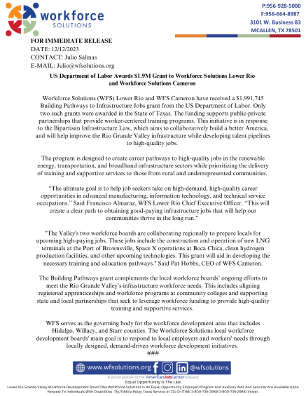 DOL Grant PR
